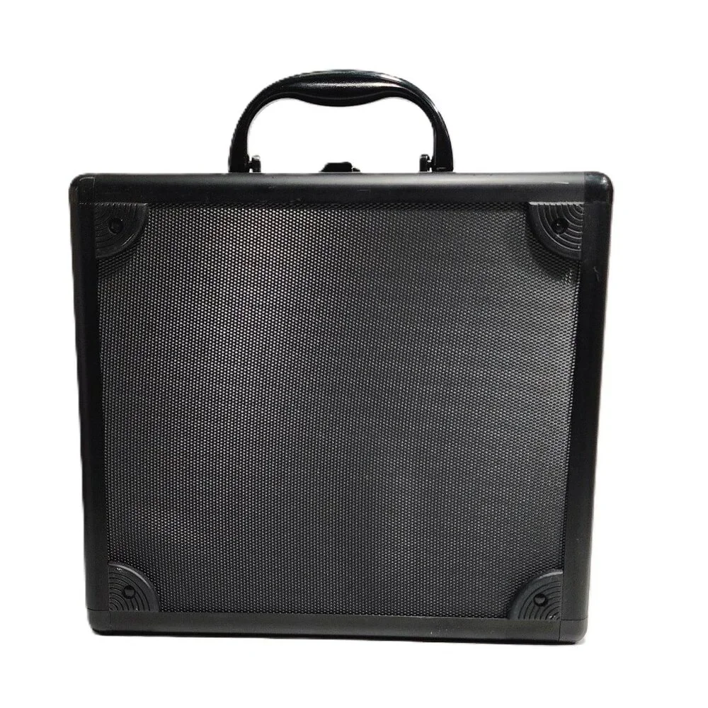 1915 Thompson & Co. Inc. Black & Silver Metal Travel Humidor Cigar & Acces Case